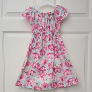 Floral Pink and Blue Kids Dress